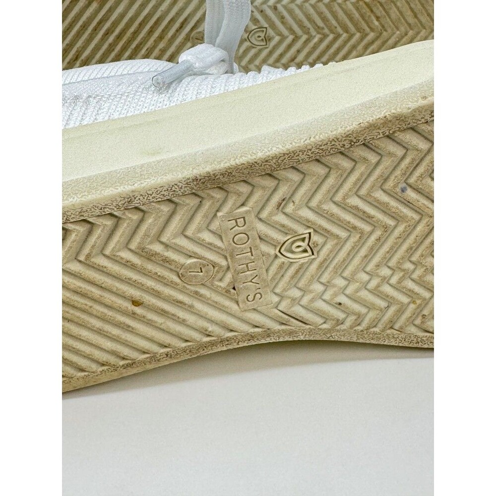 Rothys Womens Shoes White The Lace Up Low Top Sneakers Comfort Classic US 7 - Picture 3 of 10
